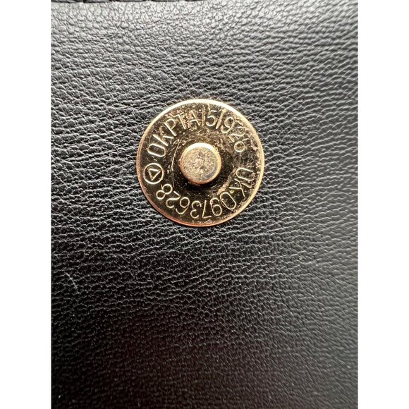 Bebe Quilted Black Leather Crossbody Purse With Gold Chain Strap & Rhinestone Lo - Picture 9 of 15